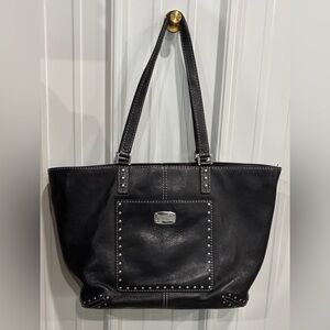 MICHAEL Michael Kors Black Studded Leather Shoulder Bag